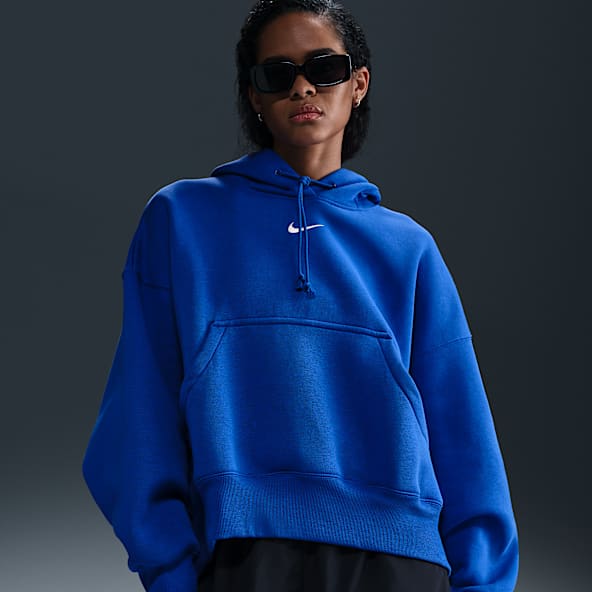 Womens Blue Hoodies Pullovers. Nike